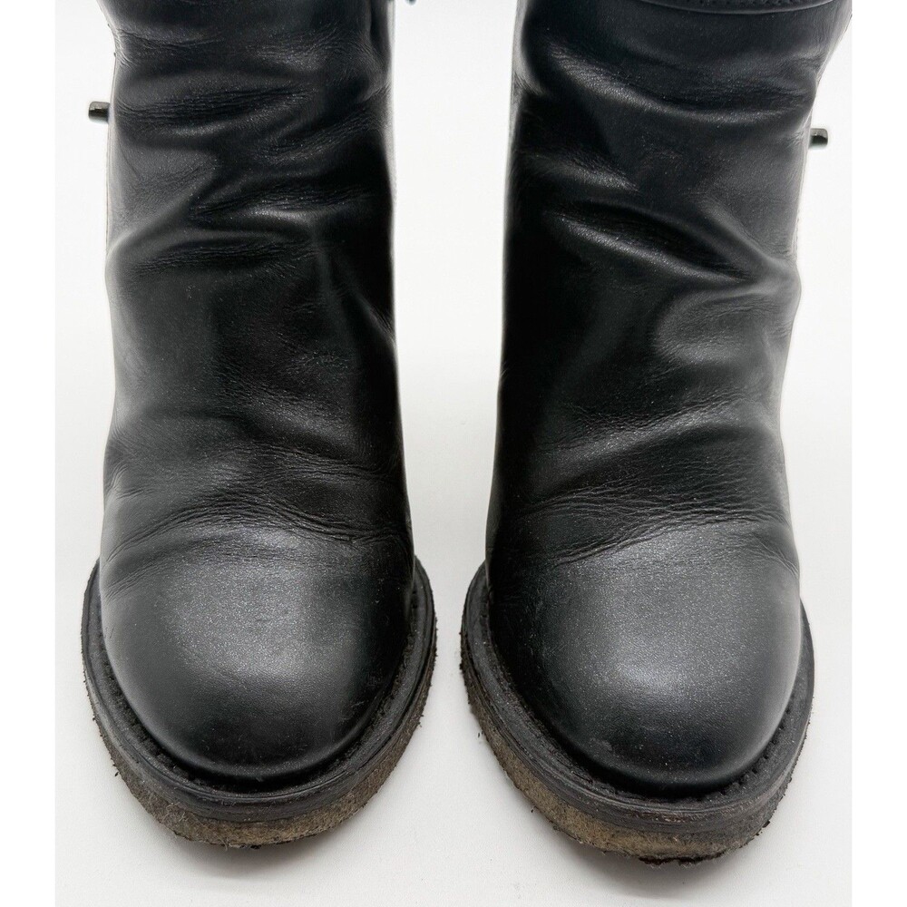 Chanel CC Turnlock Ankle Boots EU 36.5  US 6 Black Block Heel Booties - Picture 7 of 11
